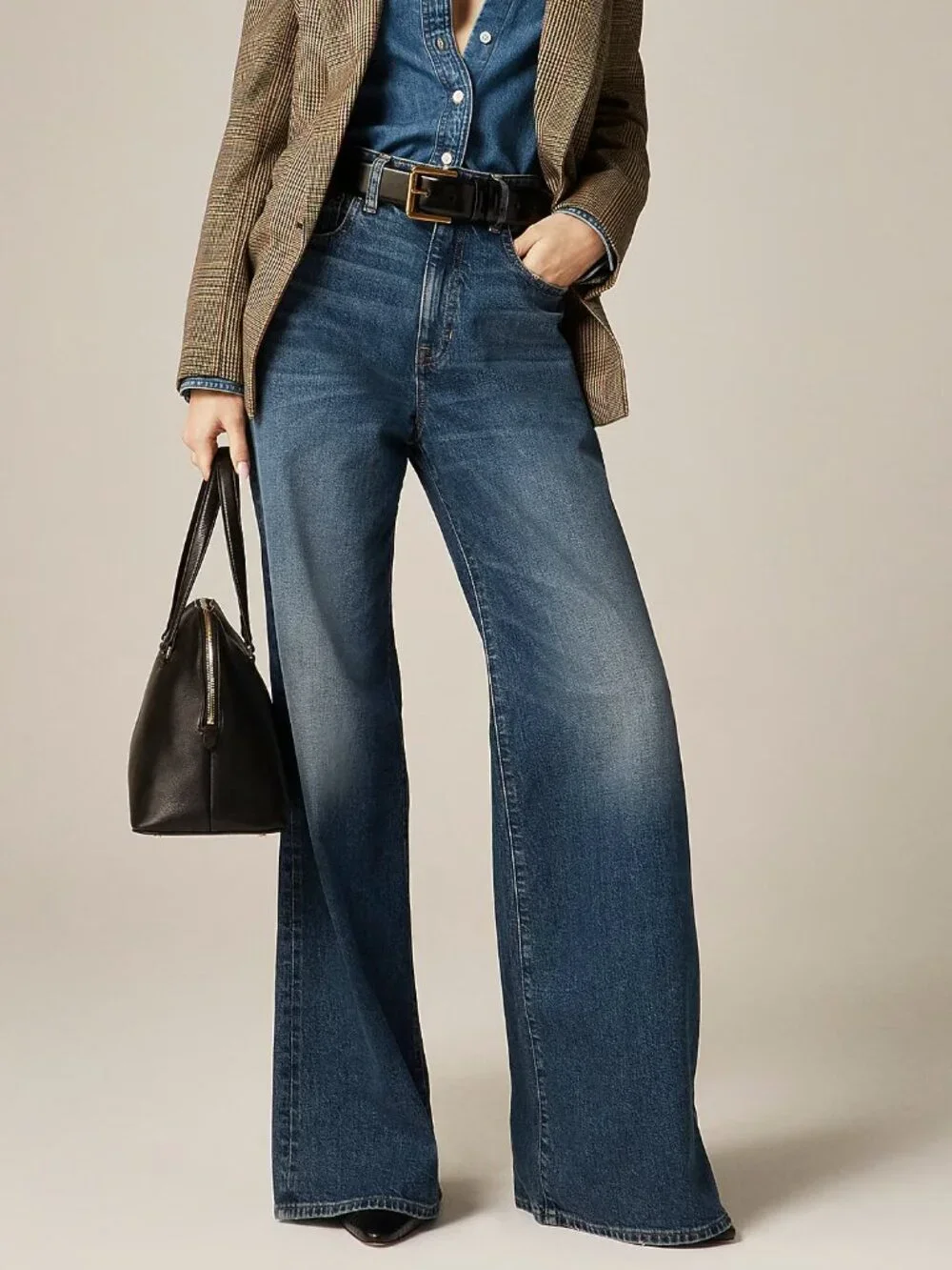 J.Crew Women's Charlotte Wash Semi Stretch High Rise Curvy Denim Trouser Size 25